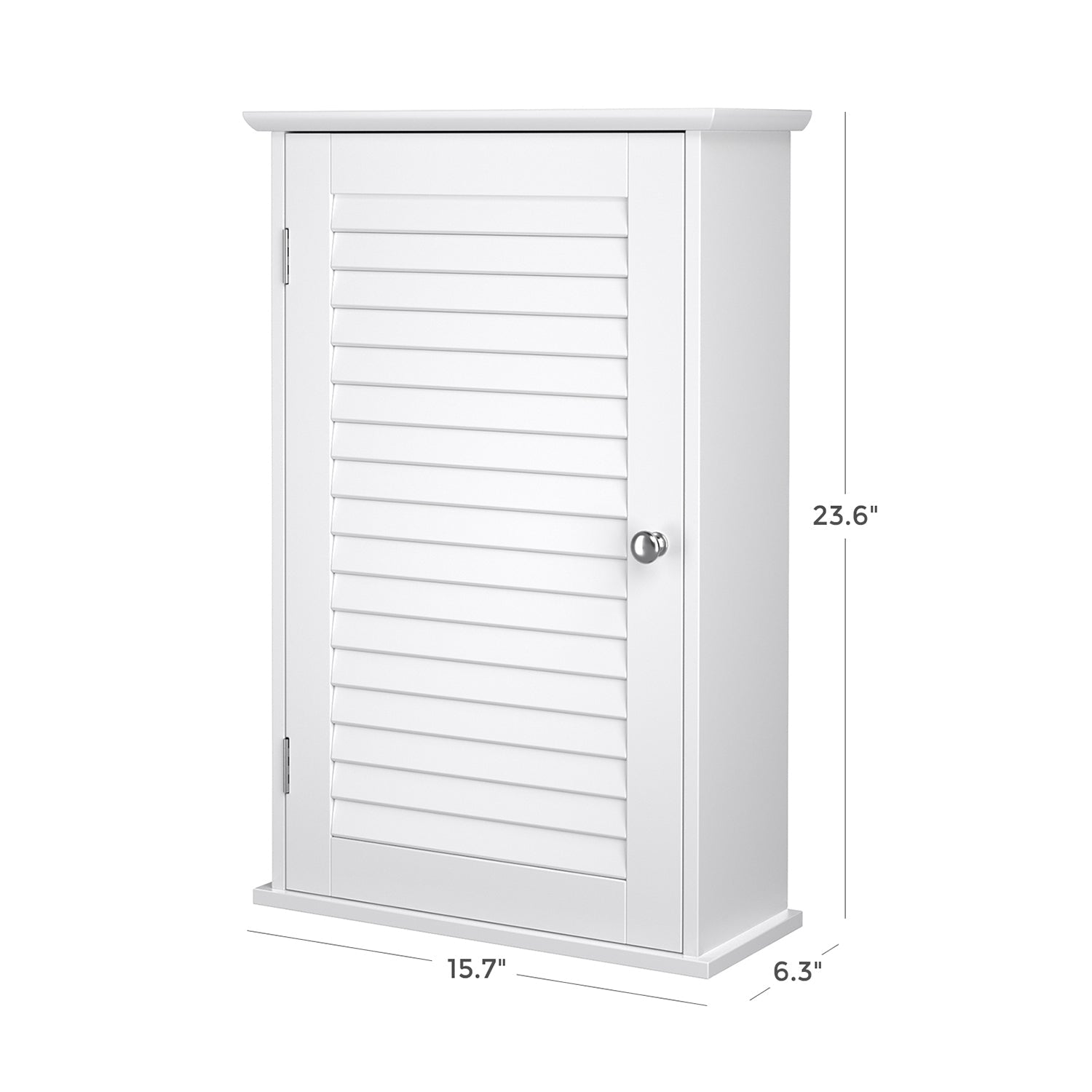 Wall Cabinet – Wooden – White – Adjustable Shelf and Shutter Door