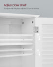 Hanging Bathroom Storage Cabinet – Wooden – White – Adjustable Shelf and Double Shutter Doors