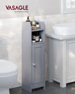 Freestanding Slim Bathroom Cabinet – Wood – White – Adjustable Shelves