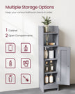 Freestanding Slim Bathroom Cabinet – Wood – White – Adjustable Shelves