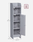 Freestanding Slim Bathroom Cabinet – Wood – White – Adjustable Shelves