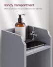 Freestanding Slim Bathroom Cabinet – Wood – White – Adjustable Shelves