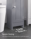 Freestanding Slim Bathroom Cabinet – Wood – White – Adjustable Shelves