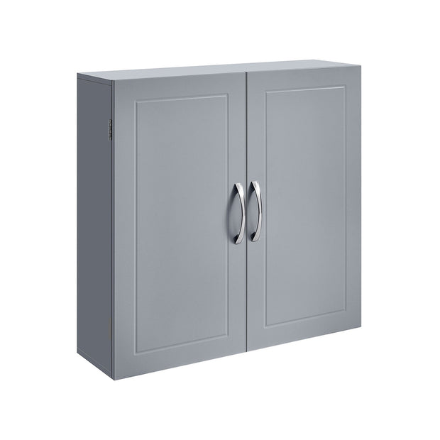 Wall-Mounted Bathroom Cabinet – Wood – Dove Grey – Adjustable Shelves