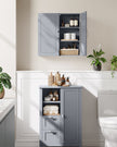 Wall-Mounted Bathroom Cabinet – Wood – Dove Grey – Adjustable Shelves