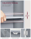 Wall-Mounted Bathroom Cabinet – Wood – Dove Grey – Adjustable Shelves