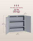 Wall-Mounted Bathroom Cabinet – Wood – Dove Grey – Adjustable Shelves