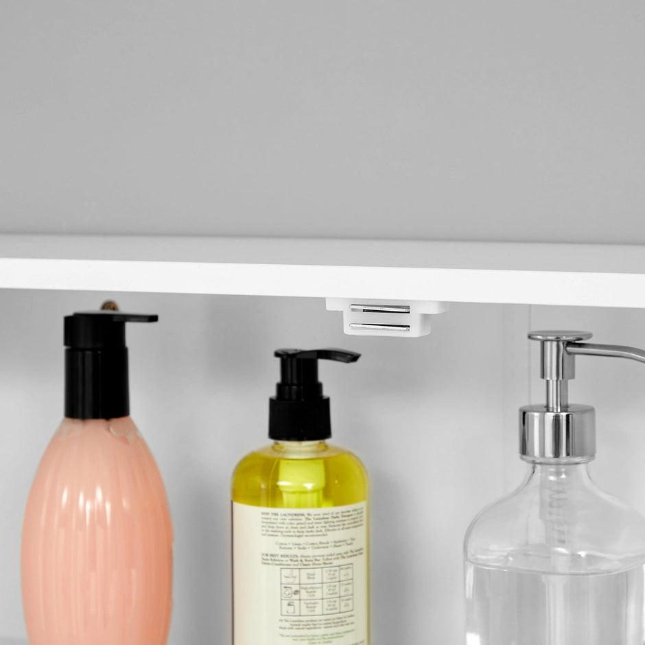 Wall-Mounted Bathroom Cabinet – MDF – Cloud White – Adjustable Shelves