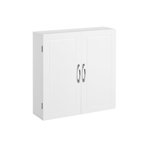 Wall-Mounted Bathroom Cabinet – MDF – Cloud White – Adjustable Shelves