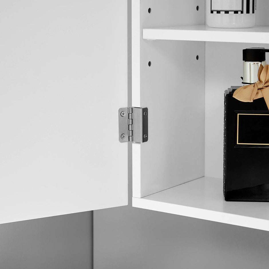 Wall-Mounted Bathroom Cabinet – MDF – Cloud White – Adjustable Shelves