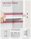 Wall-Mounted Bathroom Storage Cabinet – Wood – Cloud White – Adjustable Shelves