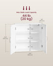 Wall-Mounted Bathroom Storage Cabinet – Wood – Cloud White – Adjustable Shelves