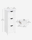 Floor Cabinet – Wood – Grey – 4 Drawers, Freestanding Design