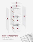 Floor Cabinet – Wood – Grey – 4 Drawers, Freestanding Design