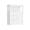 Bathroom Storage Cabinet – Wood – White – Freestanding with 3 Drawers and Adjustable Shelf