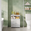 Freestanding Bathroom Floor Cabinet – Wood – White – 3-Drawer Storage Unit with Adjustable Shelf