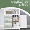Freestanding Bathroom Floor Cabinet – Wood – White – 3-Drawer Storage Unit with Adjustable Shelf
