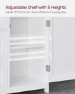 Bathroom Storage Cabinet – Wood – White – Freestanding with 3 Drawers and Adjustable Shelf