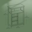Freestanding Bathroom Floor Cabinet – Wood – White – 3-Drawer Storage Unit with Adjustable Shelf
