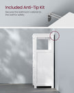 Bathroom Storage Cabinet – Wood – White – Freestanding with 3 Drawers and Adjustable Shelf