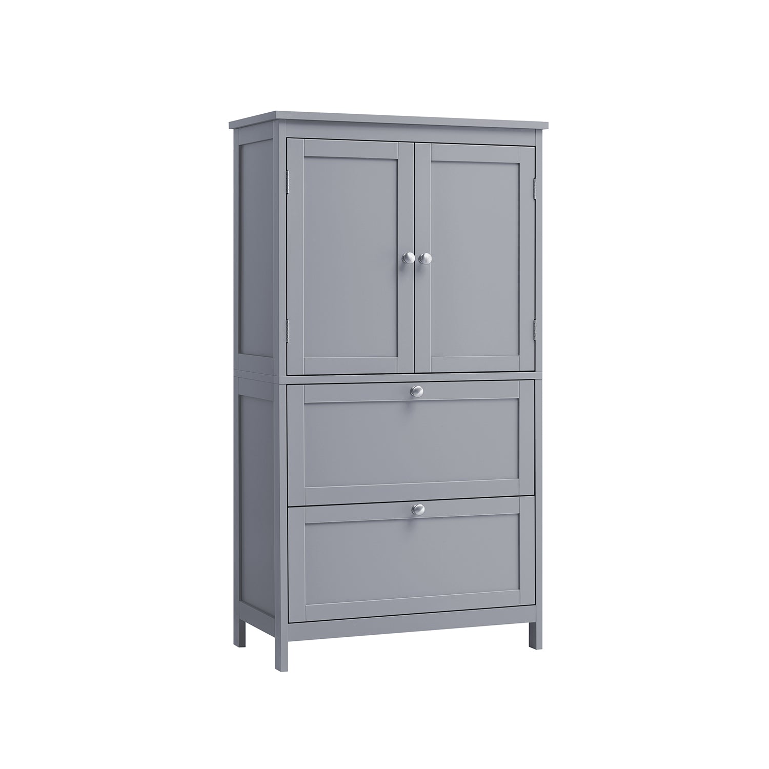 Bathroom Storage Cabinet – Wood – Dove Grey – Freestanding with Adjustable Shelf and 2 Drawers