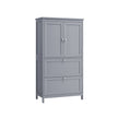 Bathroom Storage Cabinet – Wood – Dove Grey – Freestanding with Adjustable Shelf and 2 Drawers