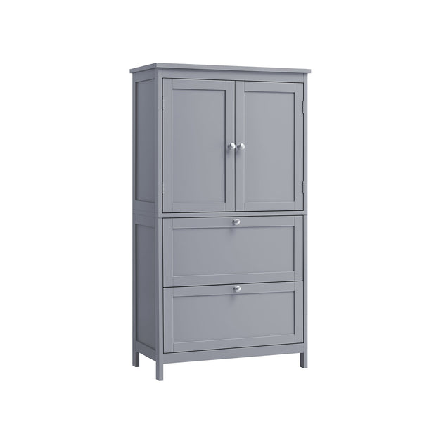 Bathroom Storage Cabinet – Wood – Dove Grey – Freestanding with Adjustable Shelf and 2 Drawers