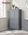 Bathroom Storage Cabinet – Wood – Dove Grey – Freestanding with Adjustable Shelf and 2 Drawers