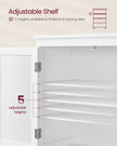 Freestanding Storage Cupboard – Wood – White – 2 Drawers, 2 Doors, Adjustable Shelf