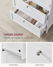 Freestanding Storage Cupboard – Wood – White – 2 Drawers, 2 Doors, Adjustable Shelf