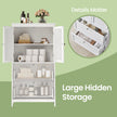 Freestanding Bathroom Storage Cabinet – Wood – White – 2 Drawers, 2 Doors, Adjustable Shelf