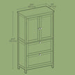 Freestanding Bathroom Storage Cabinet – Wood – White – 2 Drawers, 2 Doors, Adjustable Shelf