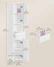 Tall Bathroom Cabinet – Wood – White – Sleek Design with Adjustable Shelves and Drawer
