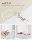 Tall Bathroom Cabinet – Wood – White – Sleek Design with Adjustable Shelves and Drawer