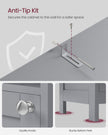 Tall Bathroom Cabinet – Wood – Dove Grey – Slim Design with Adjustable Shelves and Lights