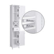Linen Tower – Engineered Wood – White – Freestanding with Shutter Doors and Drawer