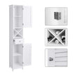 Linen Tower – Engineered Wood – White – Freestanding with Shutter Doors and Drawer