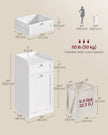 Bathroom Storage Unit – Wood – Cloud White – Features 1 Drawer and 1 Removable Laundry Hamper