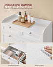 Bathroom Cabinet – Engineered Wood – Cloud White – Includes Removable Laundry Baskets and Drawers