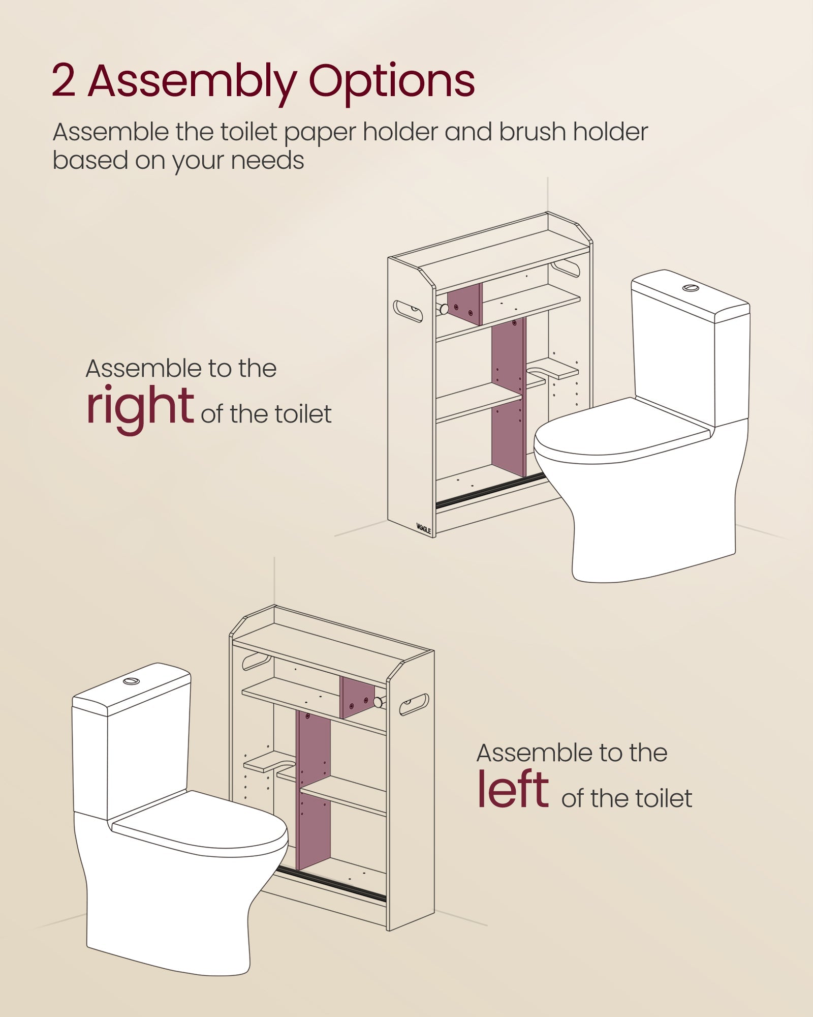 Bathroom Cabinet – Wood – Cloud White – Adjustable Shelves, Sliding Doors, Compact Design