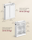 Bathroom Cabinet – Wood – Cloud White – Adjustable Shelves, Sliding Doors, Compact Design