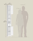 Freestanding Bathroom Cabinet – Engineered Wood – Cloud White – Slim Design with Adjustable Shelves and Drawer