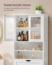 Freestanding Storage Cabinet – Engineered Wood – Cloud White – Adjustable Shelves and Drawer
