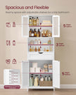 Freestanding Storage Cabinet – Engineered Wood – Cloud White – Adjustable Shelves and Drawer