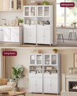 Freestanding Storage Cabinet – Engineered Wood – Cloud White – Adjustable Shelves and Drawer