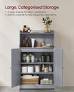 Bathroom Cabinet – Engineered Wood – Dove Grey – 2 Doors, 2 Adjustable Shelves