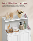 Bathroom Cabinet – Wood – Cloud White – 2-Door Design with Adjustable Shelves