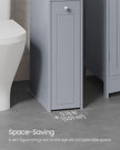 Freestanding Bathroom Cabinet – Wood – White – Slim Design with Slide Out Drawers