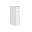 Slim Bathroom Storage Unit – Wood – White – Freestanding with Slide-Out Drawers for Small Spaces