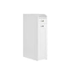 Freestanding Bathroom Cabinet – Wood – White – Slim Design with Slide Out Drawers